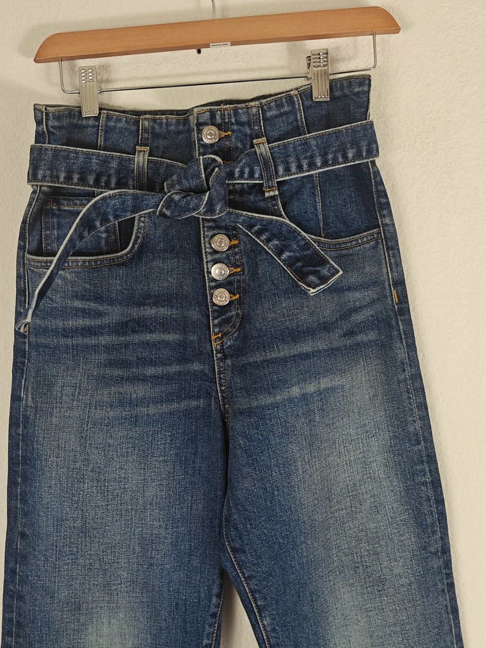 Veronica Beard Marlene Corset High Rise Button Fly Jeans | Detachable Belt Sz 27 - Picture 8 of 16